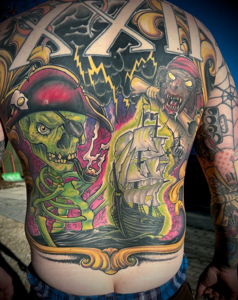 Color For Sinners – Tätowierstudio in Ulm – Pirate Back Piece